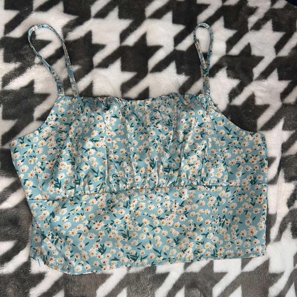 Floral Blue Women's Top